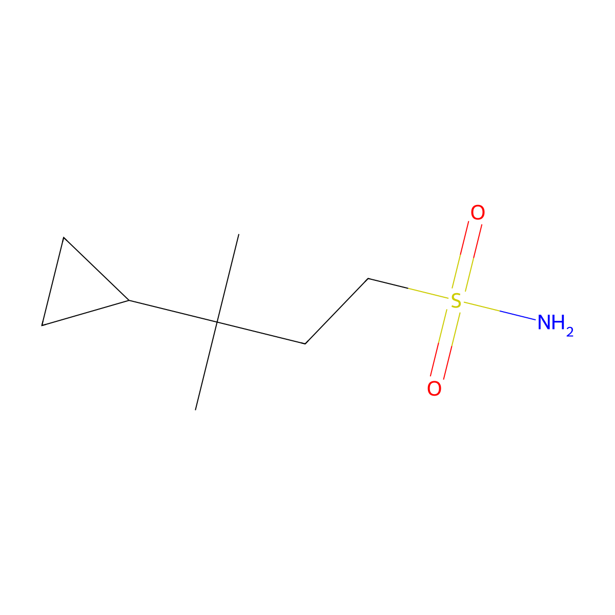 3-Cyclopropyl-3-methylbutane-1-sulfonamide molecular structure, CAS 2008885-08-1