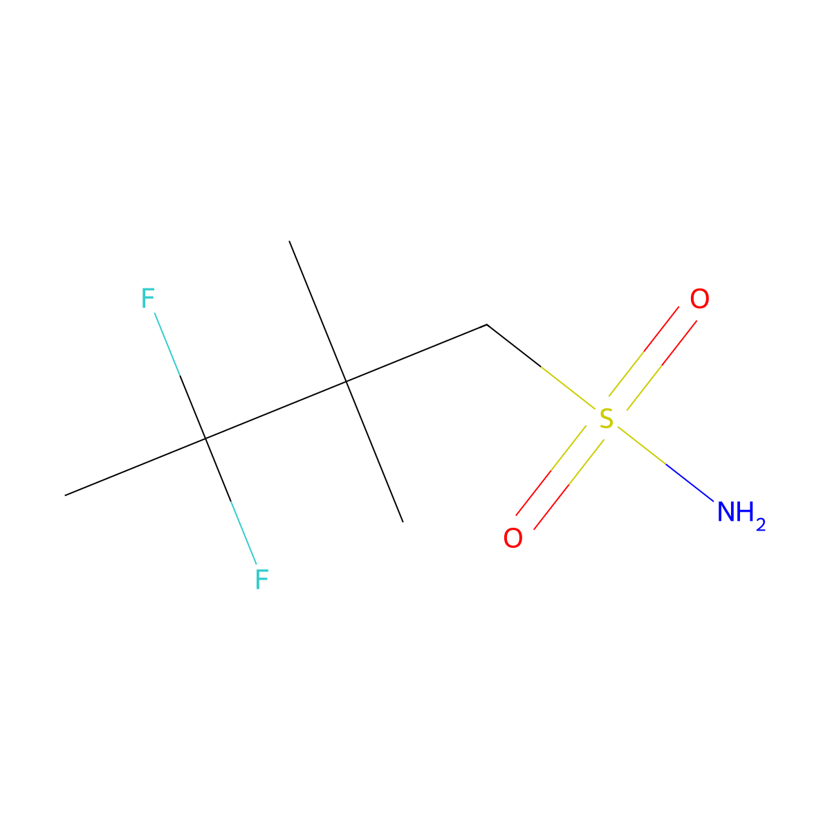 3,3-Difluoro-2,2-dimethylbutane-1-sulfonamide molecular structure, CAS 2008931-31-3