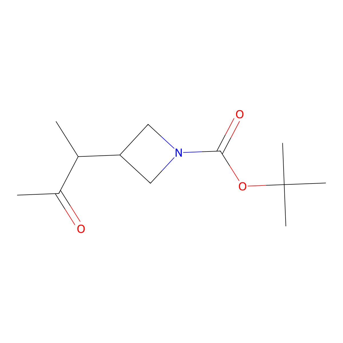 Tert-butyl 3-(3-oxobutan-2-yl)azetidine-1-carboxylate molecular structure, CAS 2008937-14-0