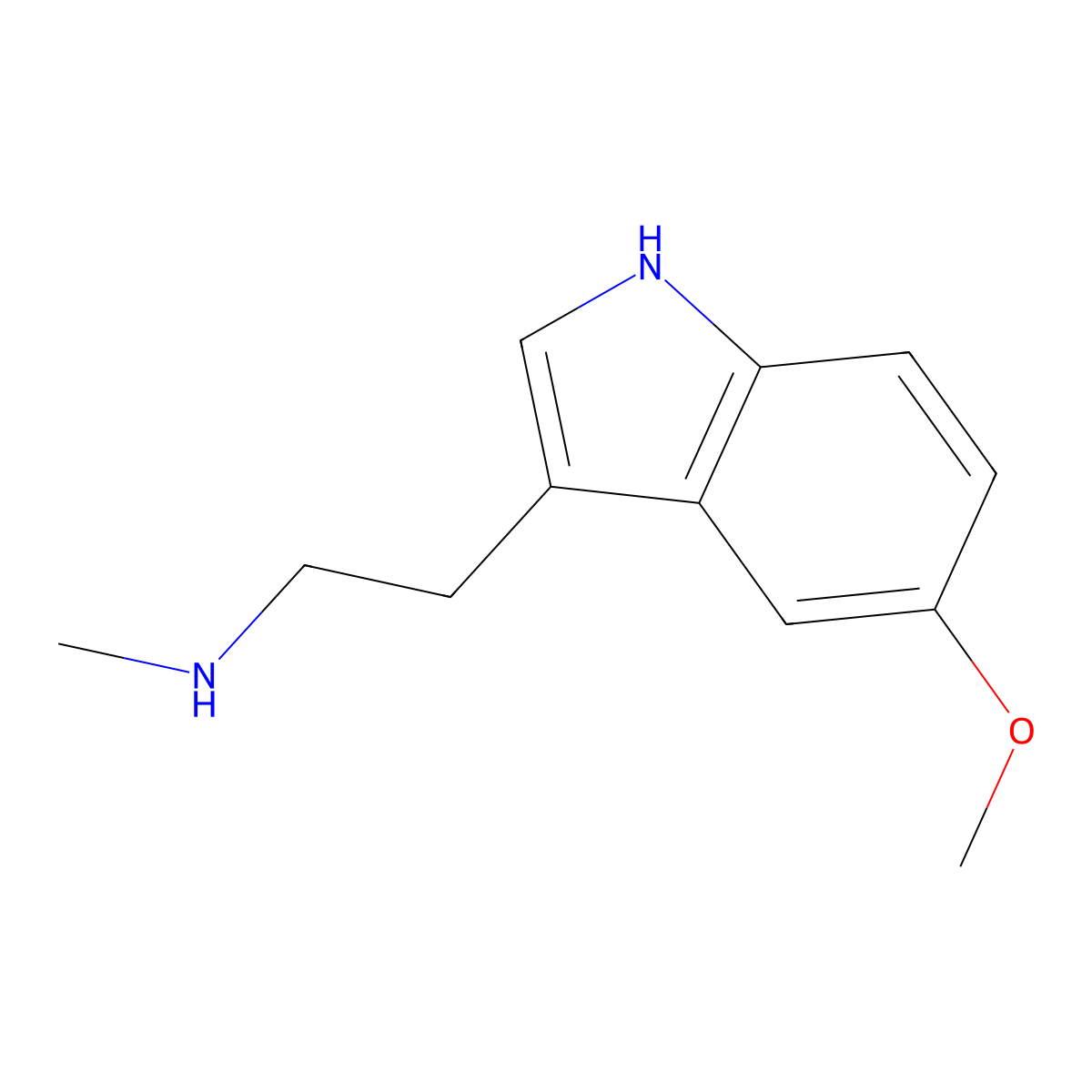 5-Methoxy-N-Methyltryptamine molecular structure, CAS 2009-03-2