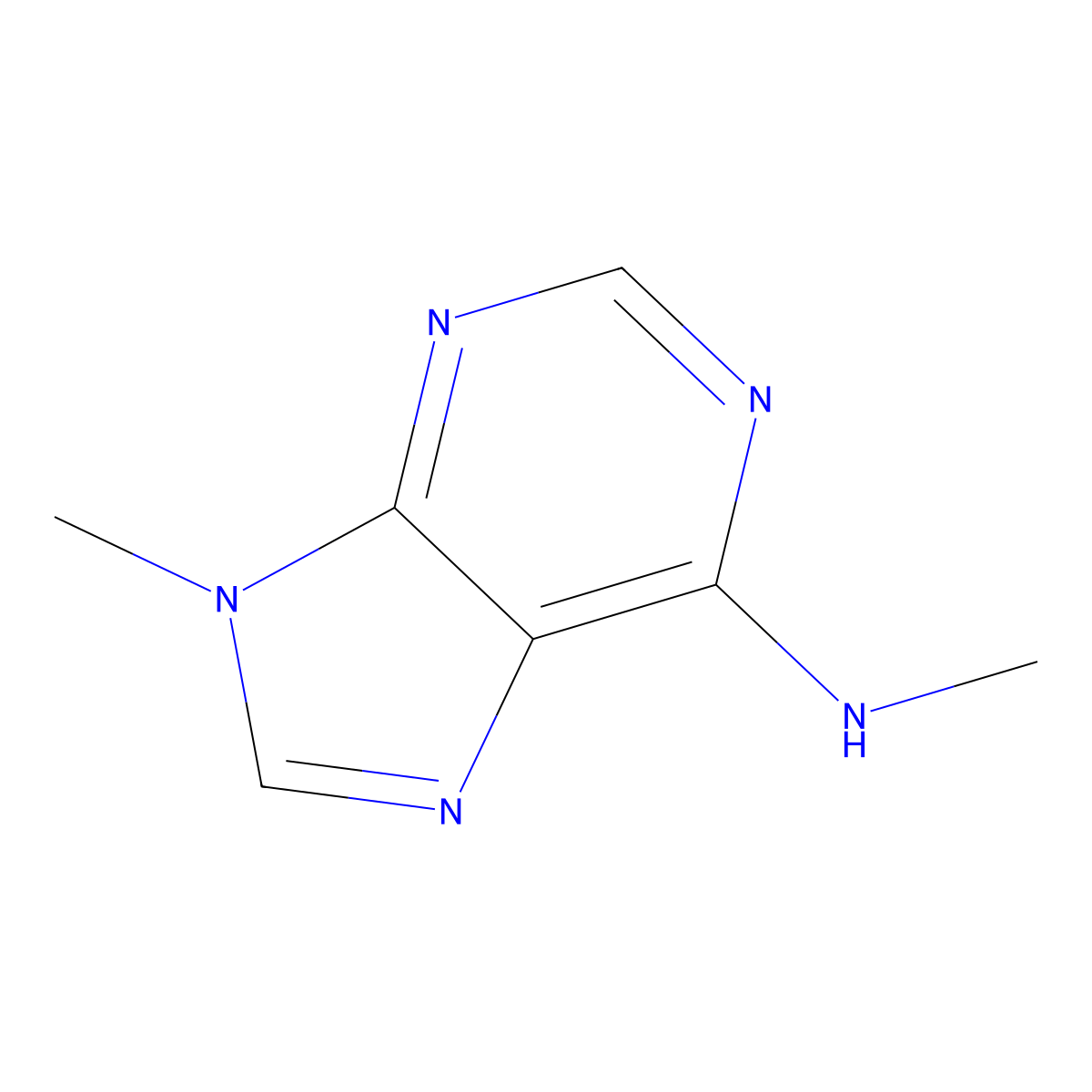 9H-Purin-6-amine, N,9-dimethyl- molecular structure, CAS 2009-52-1