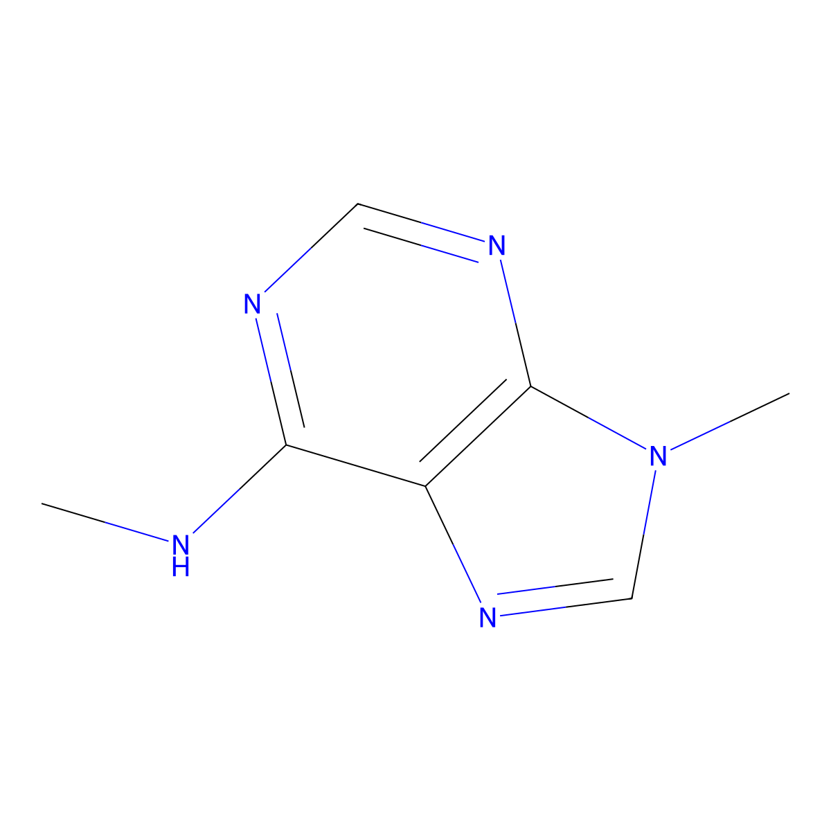 9H-Purin-6-amine, N,9-dimethyl- molecular structure, CAS 2009-52-1
