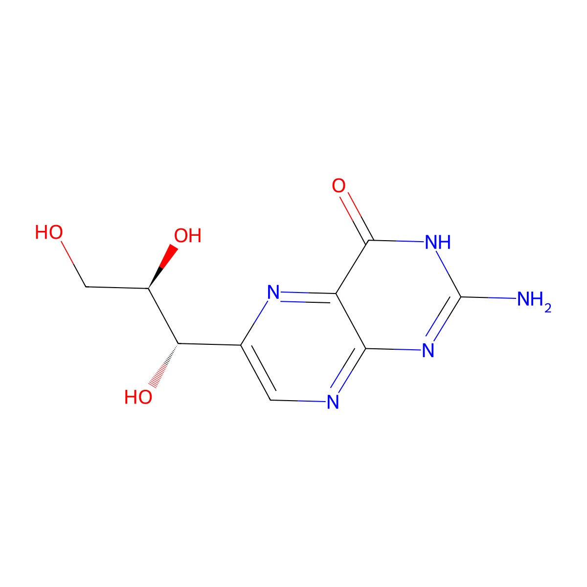 Neopterin molecular structure, CAS 2009-64-5
