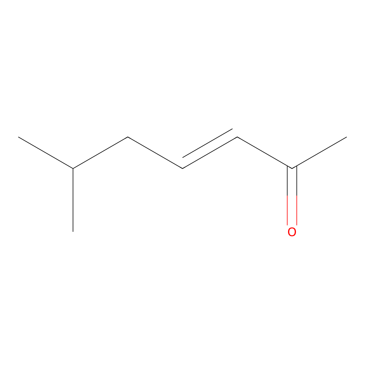 6-Methyl-3-hepten-2-one, (3E)- molecular structure, CAS 2009-74-7