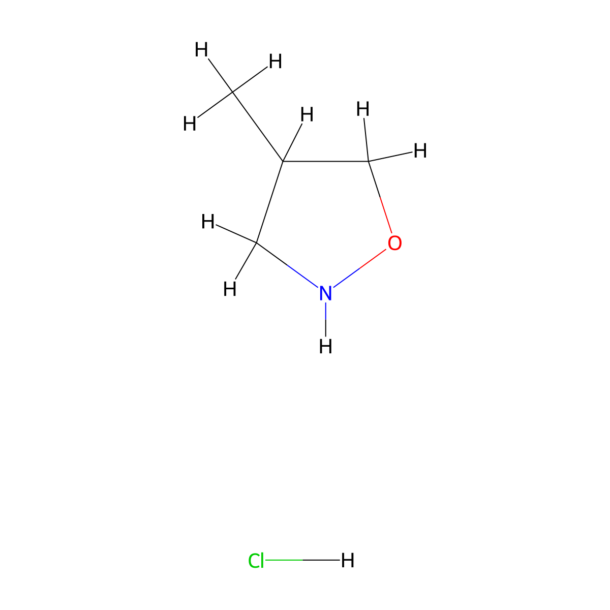 4-Methylisoxazolidine hydrochloride molecular structure, CAS 2009011-63-4