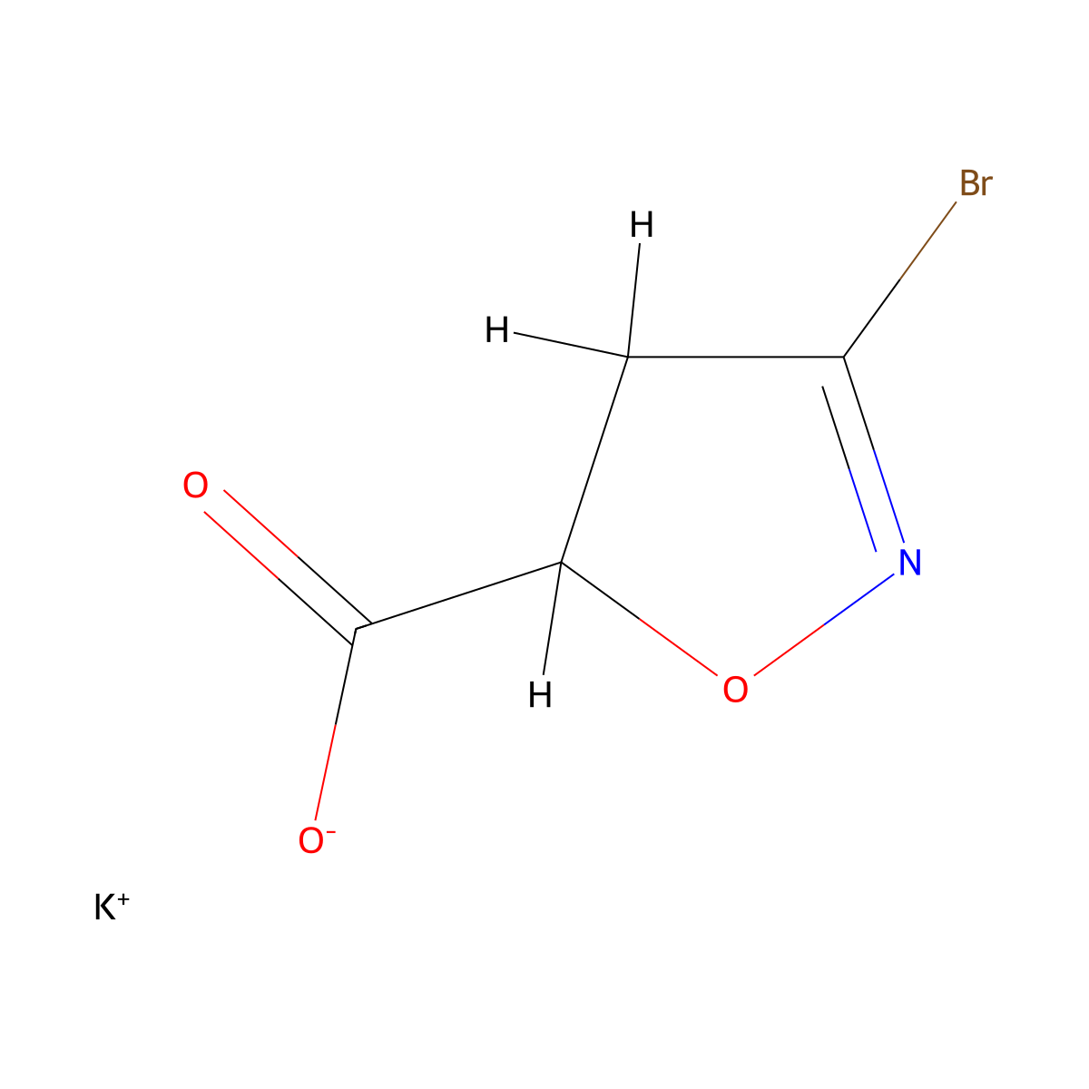 Potassium 3-bromo-4,5-dihydroisoxazole-5-carboxylate molecular structure, CAS 2009013-70-9