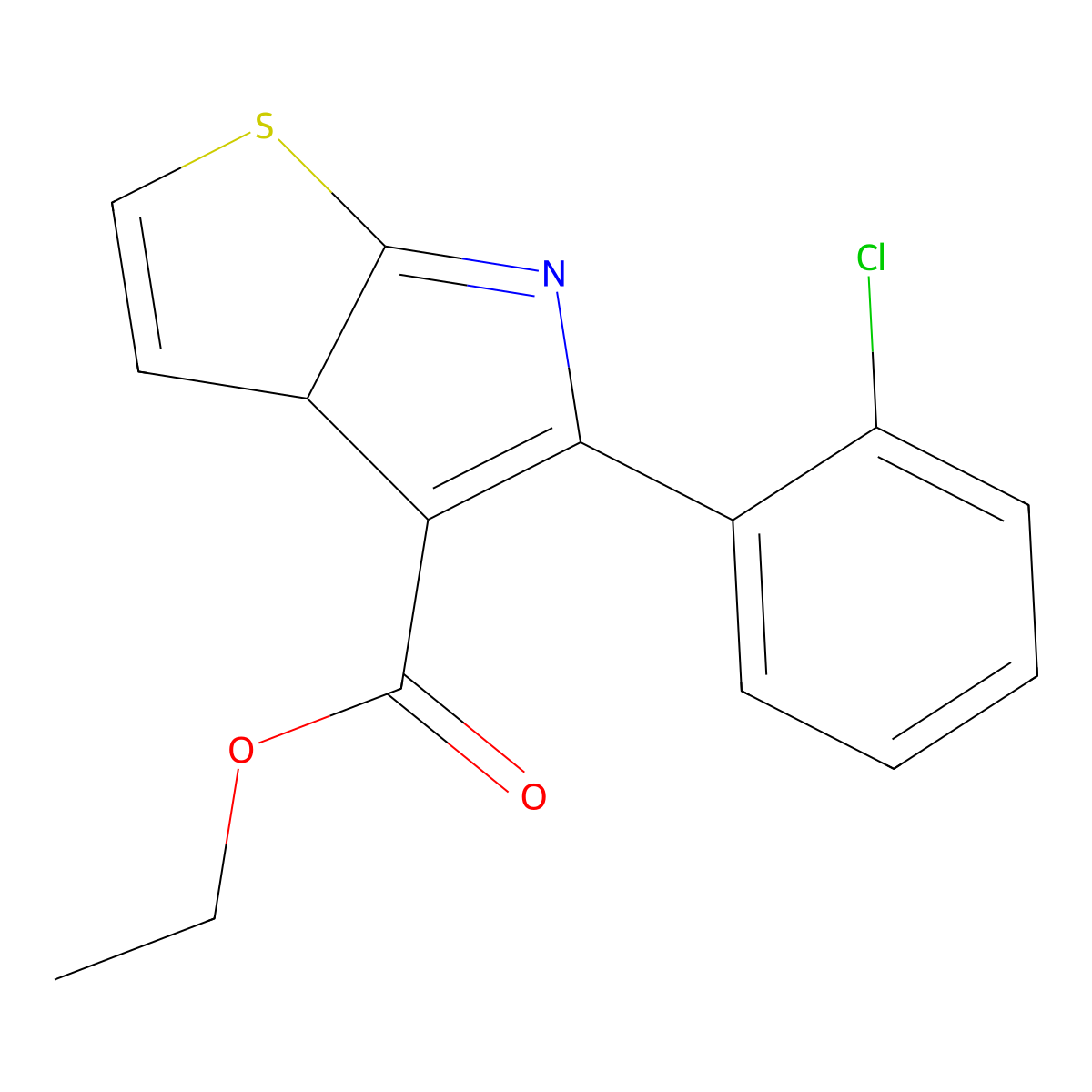 Ethyl 5-(2-chlorophenyl)-3aH-thieno[2,3-b]pyrrole-4-carboxylate molecular structure, CAS 2009013-82-3