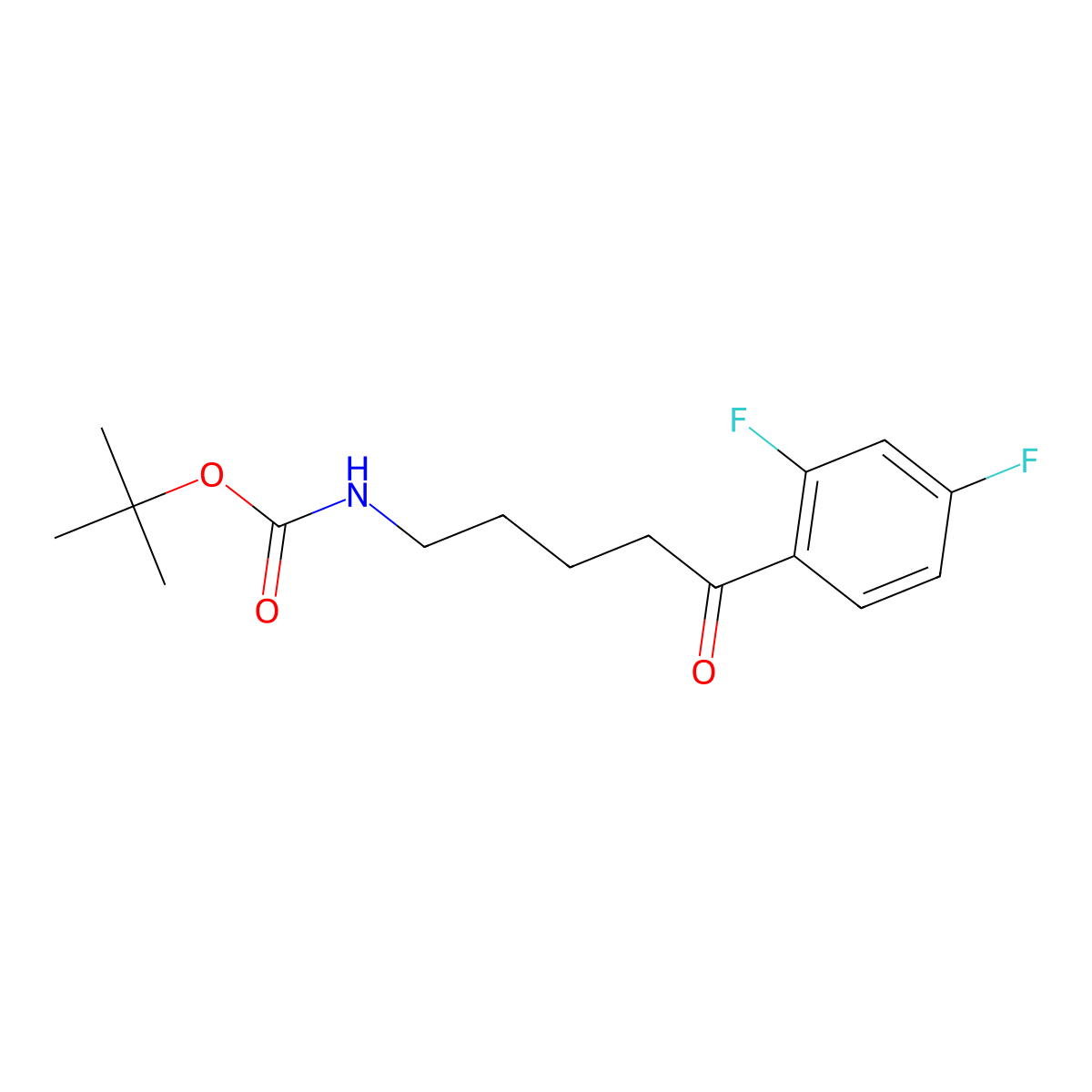 tert-butyl N-[5-(2,4-difluorophenyl)-5-oxopentyl]carbamate molecular structure, CAS 2009025-82-3