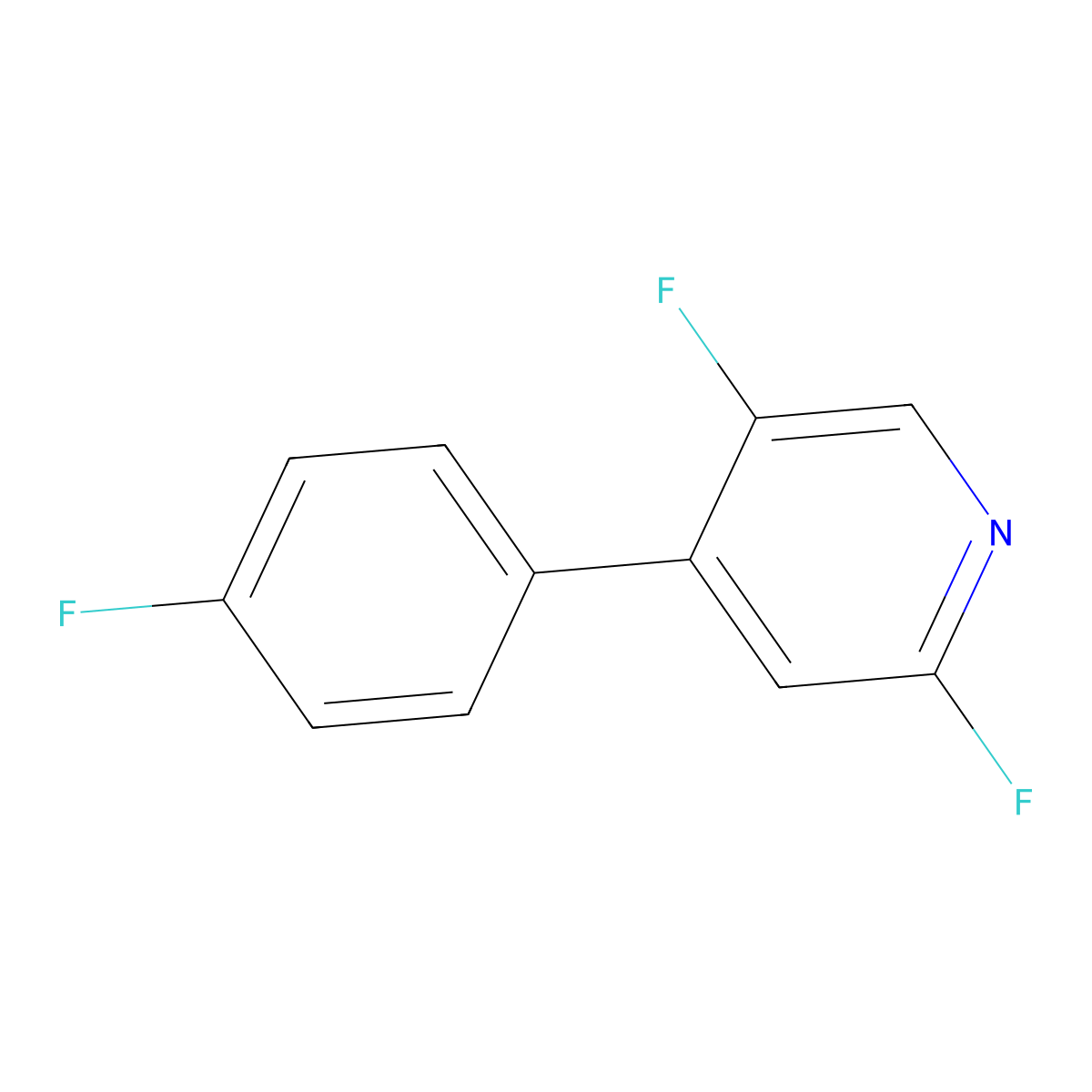 2,5-Difluoro-4-(4-fluorophenyl)pyridine molecular structure, CAS 2009053-82-9