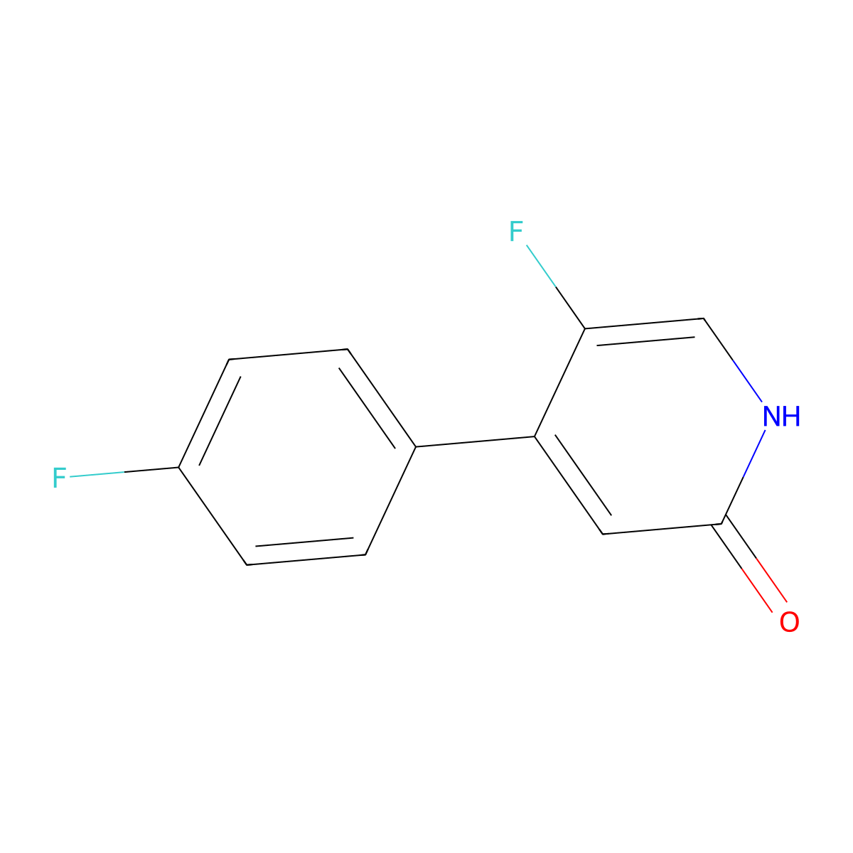 5-Fluoro-4-(4-fluorophenyl)pyridin-2(1H)-one molecular structure, CAS 2009053-83-0
