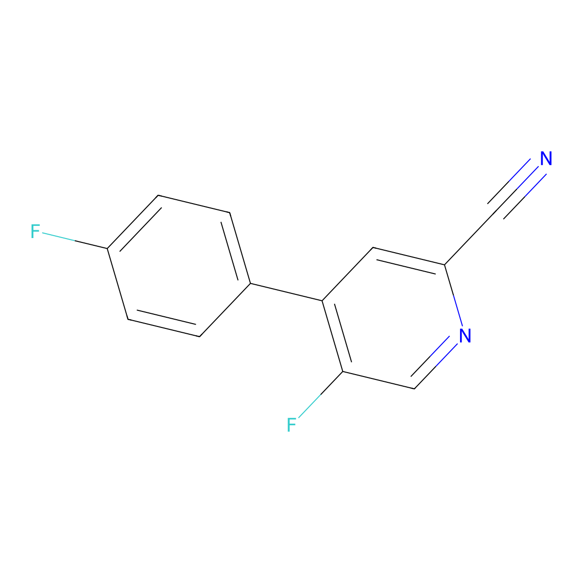 5-Fluoro-4-(4-fluorophenyl)picolinonitrile molecular structure, CAS 2009053-85-2