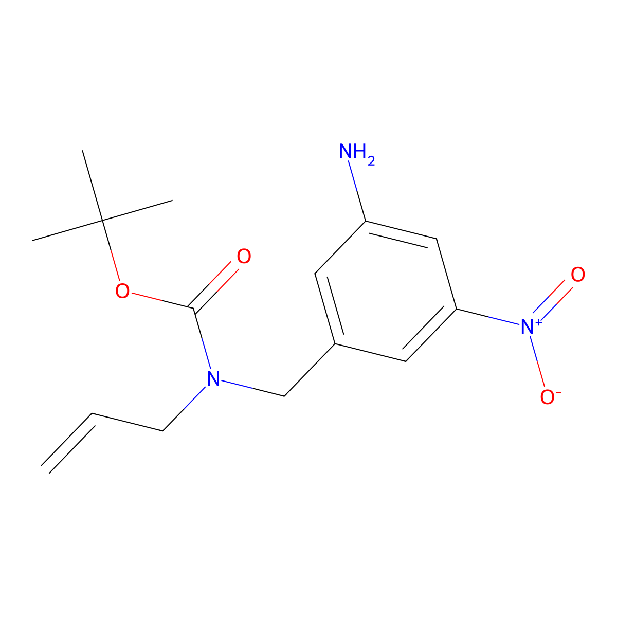 Tert-butyl allyl(3-amino-5-nitrobenzyl)carbamate molecular structure, CAS 2009210-31-3