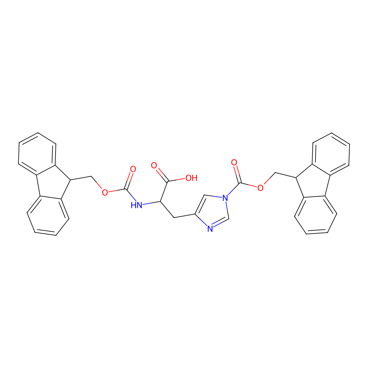 Fmoc-D-His(Fmoc)-OH molecular structure, CAS 200926-18-7
