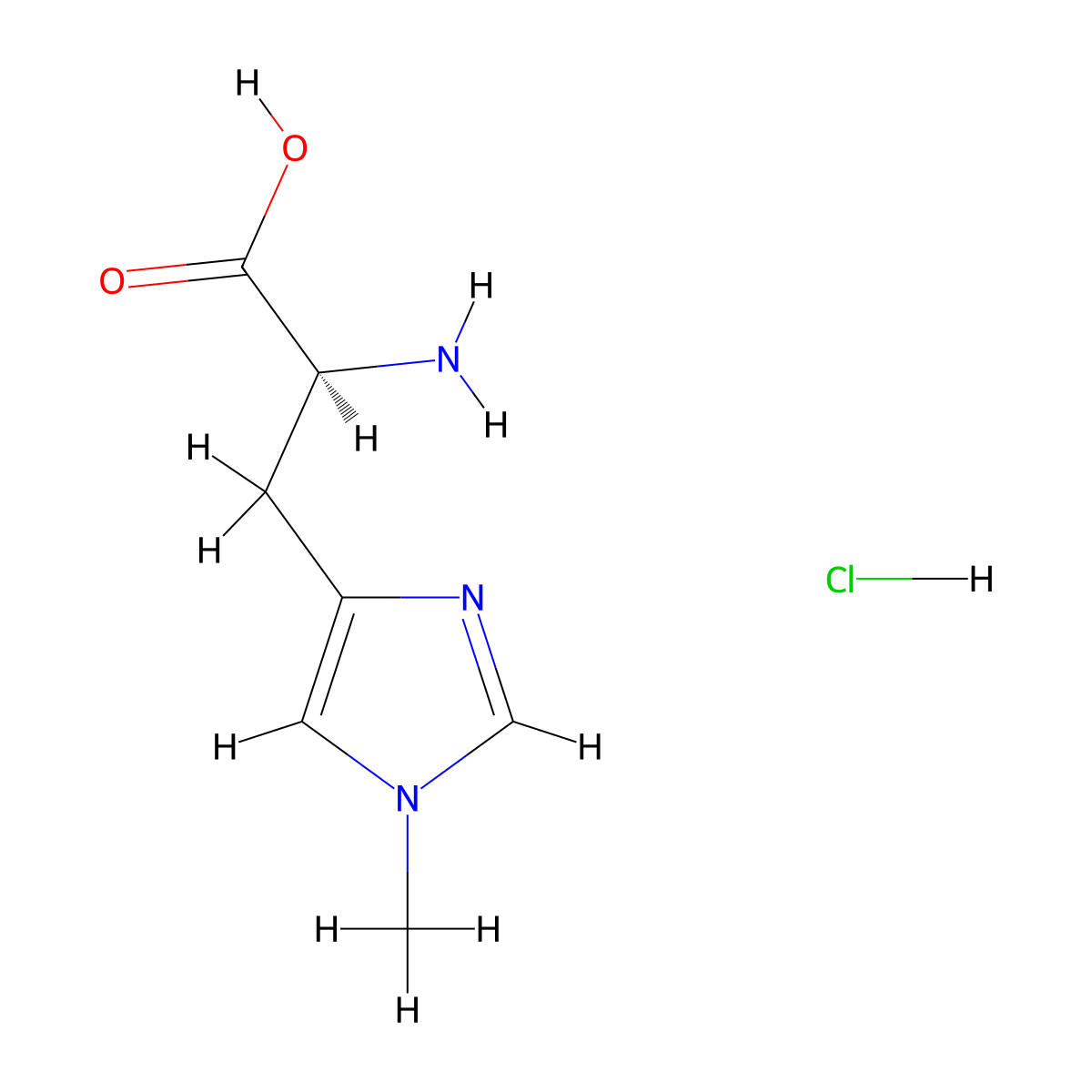 1-Methyl-L-histidine hydrochloride molecular structure, CAS 200926-96-1