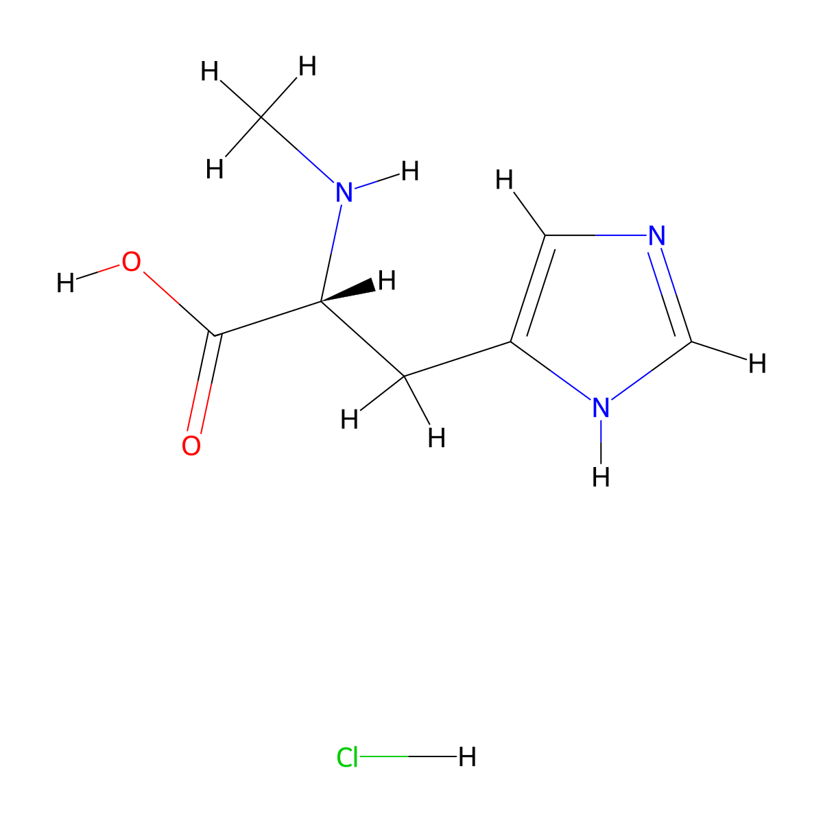N-ME-D-His-OH hcl molecular structure, CAS 200927-06-6