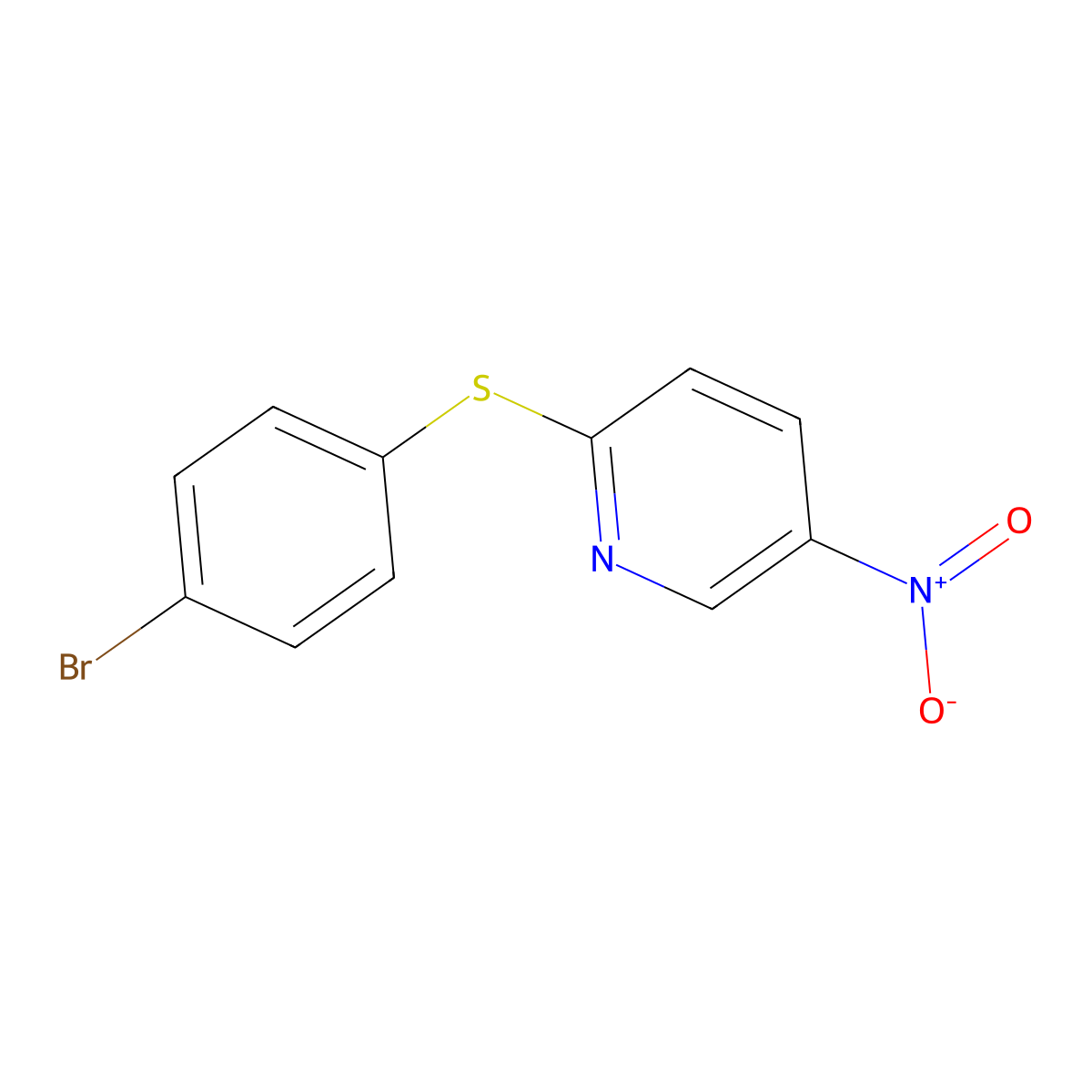 2-[(4-Bromophenyl)sulfanyl]-5-nitropyridine molecular structure, CAS 200930-70-7