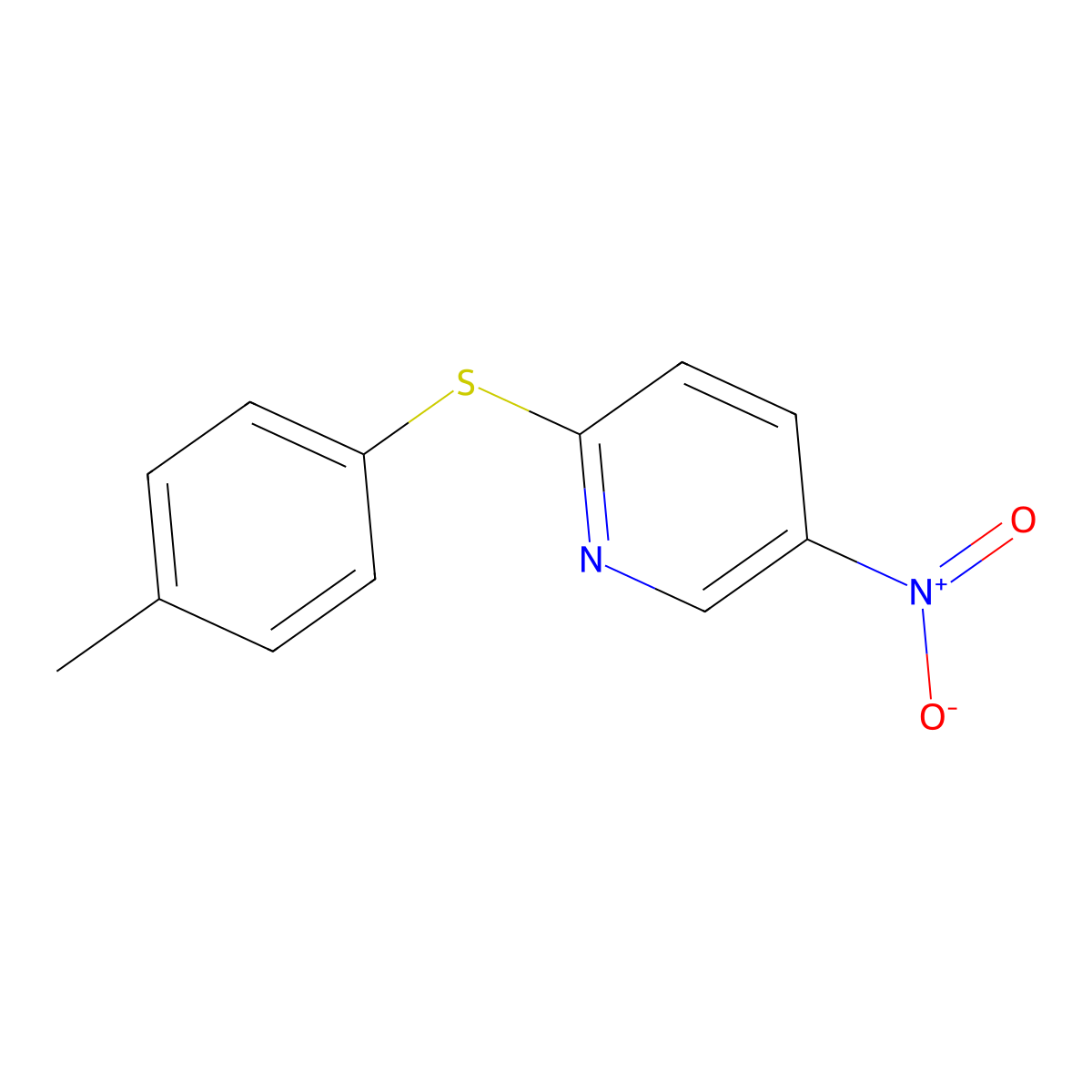 5-Nitro-2-p-tolylmercaptopyridine molecular structure, CAS 200930-72-9
