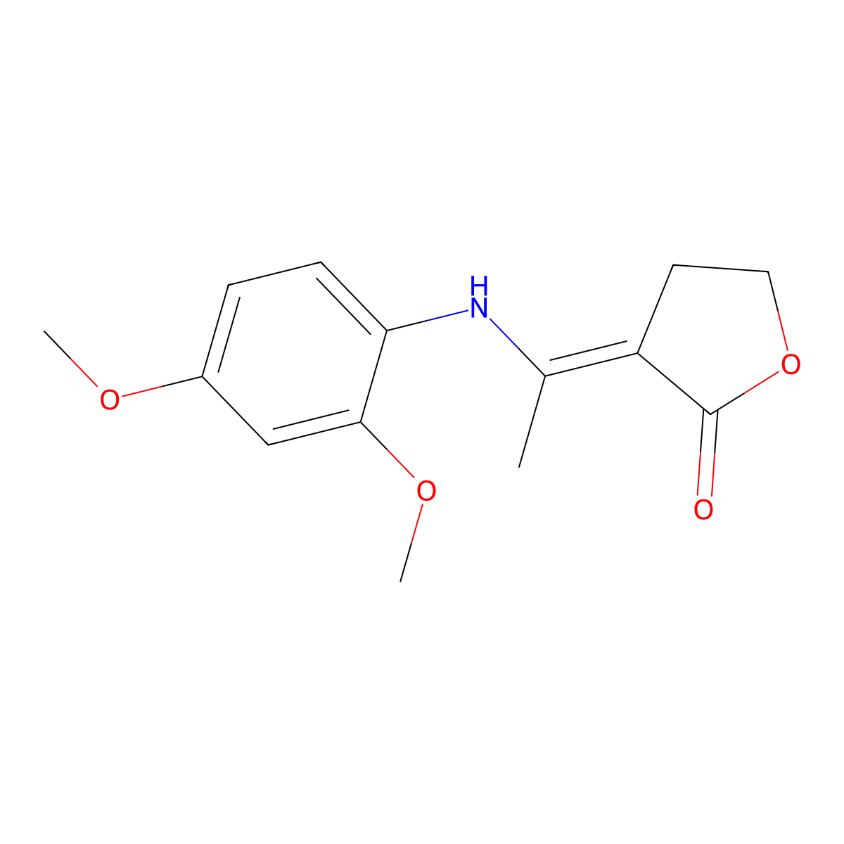 (3E)-3-[1-(2,4-dimethoxyanilino)ethylidene]oxolan-2-one molecular structure, CAS 200932-30-5