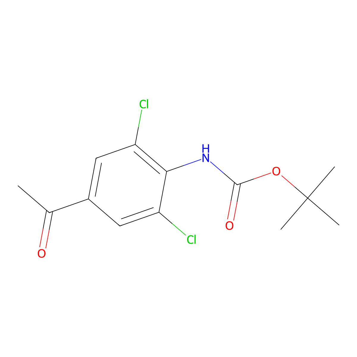 tert-butyl N-(4-acetyl-2,6-dichlorophenyl)carbamate molecular structure, CAS 2009342-24-7