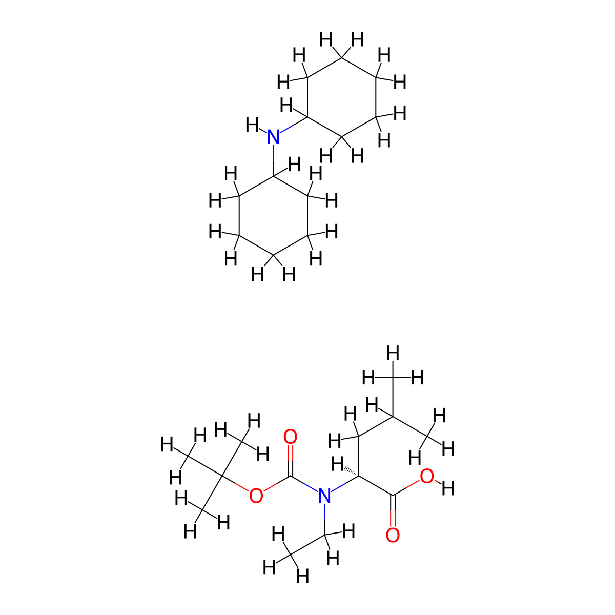 Boc-N-ET-leu-OH dcha molecular structure, CAS 200936-83-0