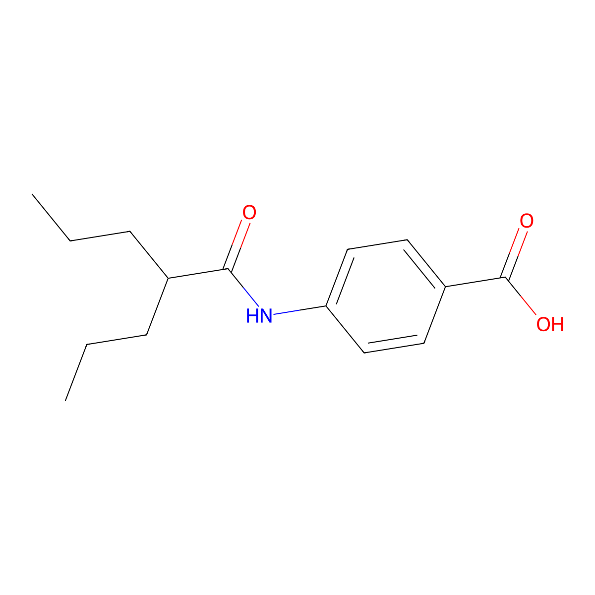 4-[(2-Propylpentanoyl)amino]benzoic acid molecular structure, CAS 200937-32-2