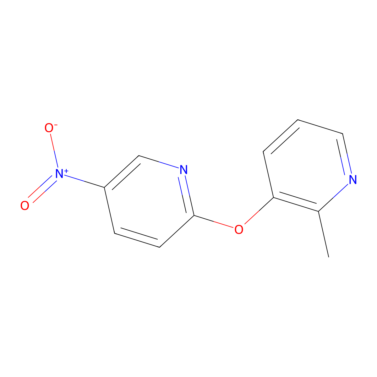 2-Methyl-3-((5-nitropyridin-2-yl)oxy)pyridine molecular structure, CAS 200940-26-7