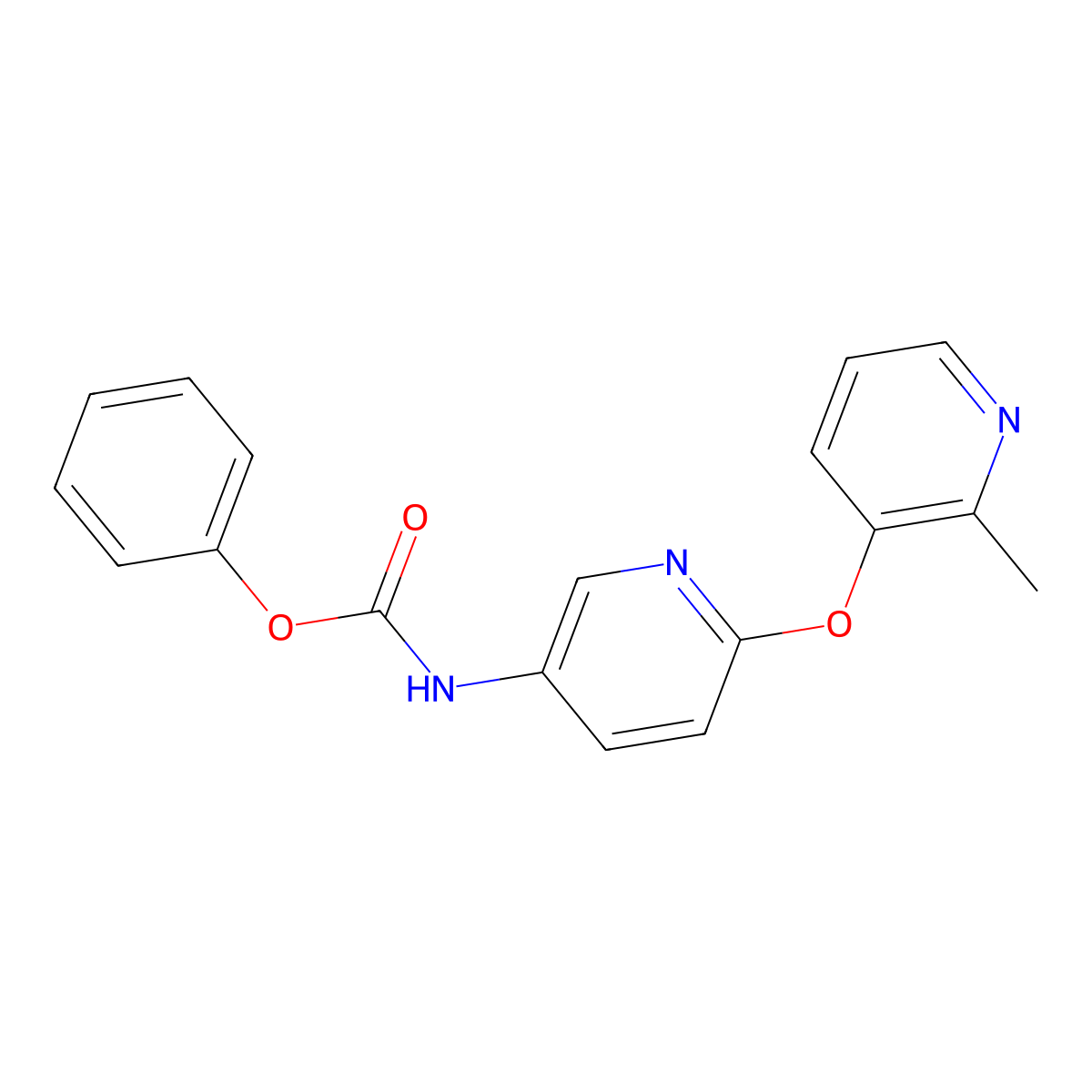Phenyl (6-((2-methylpyridin-3-yl)oxy)pyridin-3-yl)carbamate molecular structure, CAS 200940-27-8