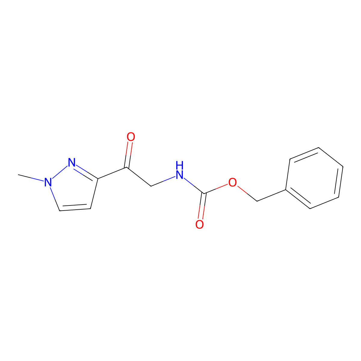 benzyl N-[2-(1-methyl-1H-pyrazol-3-yl)-2-oxoethyl]carbamate molecular structure, CAS 2009445-82-1