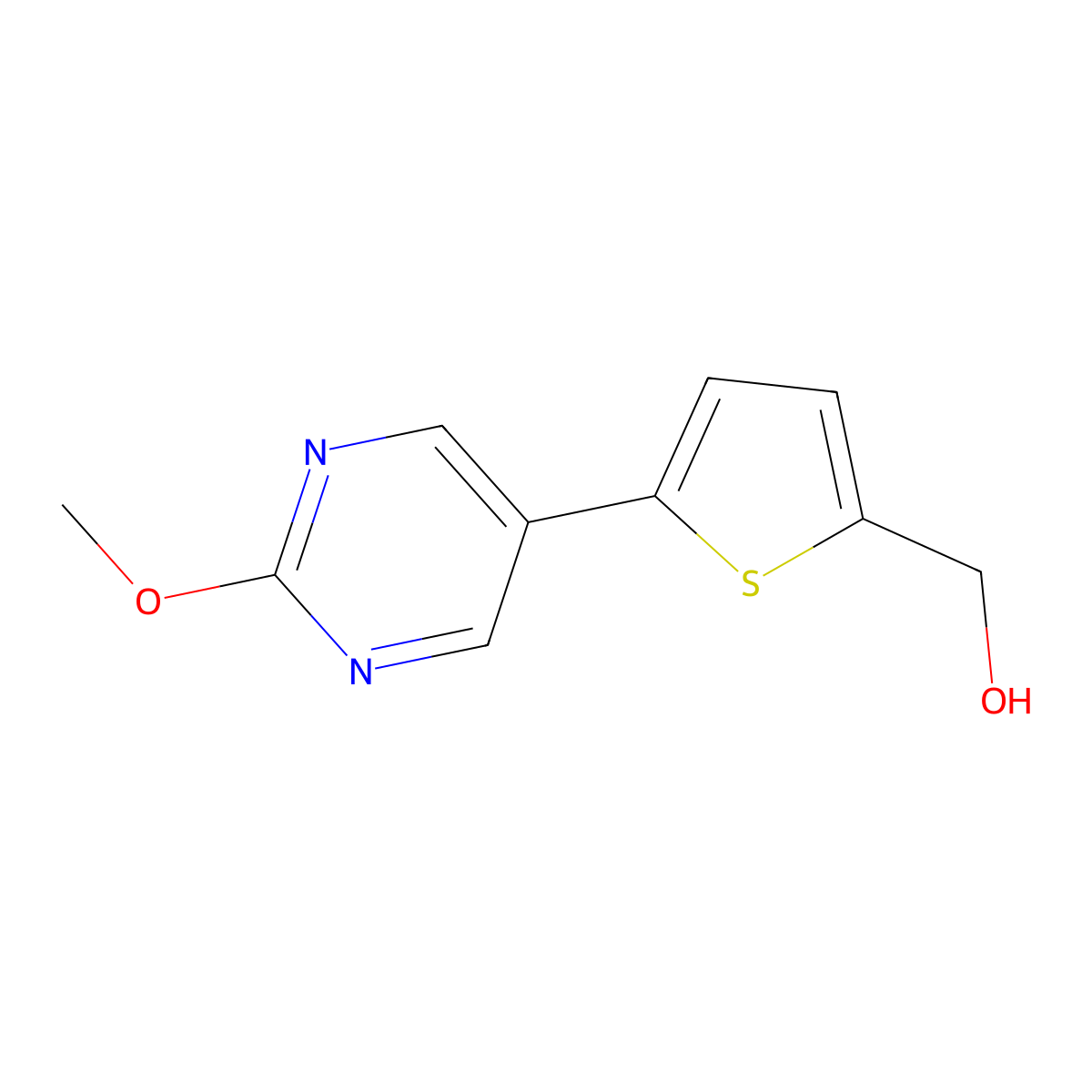 5-(2-Methoxy-5-pyrimidinyl)-2-thiophenemethanol molecular structure, CAS 2009446-33-5