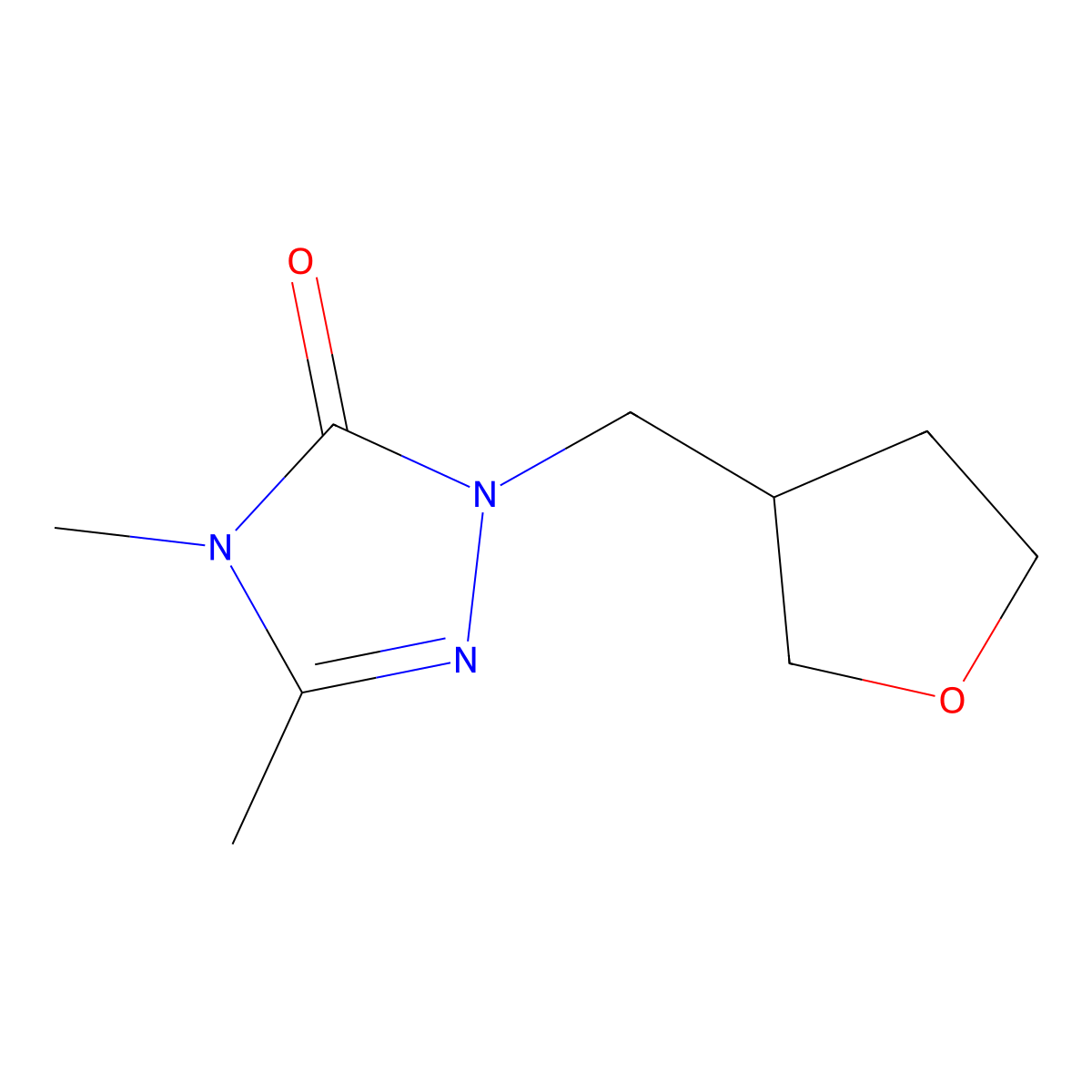 3,4-dimethyl-1-[(oxolan-3-yl)methyl]-4,5-dihydro-1H-1,2,4-triazol-5-one molecular structure, CAS 2009448-64-8