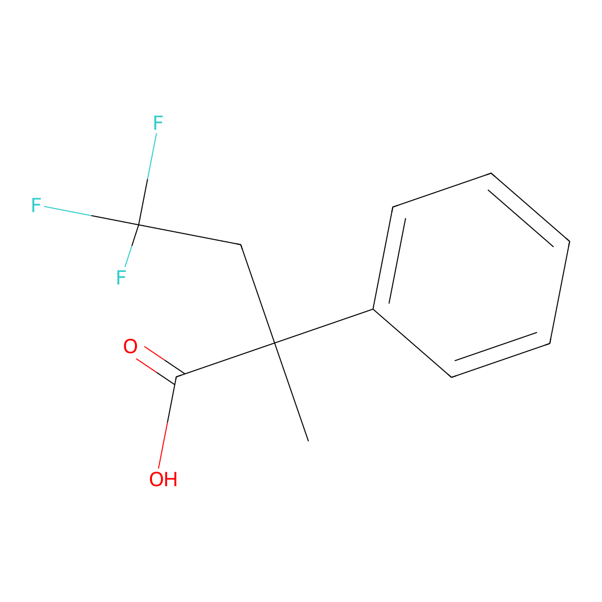4,4,4-Trifluoro-2-methyl-2-phenylbutanoic acid molecular structure, CAS 2009452-40-6