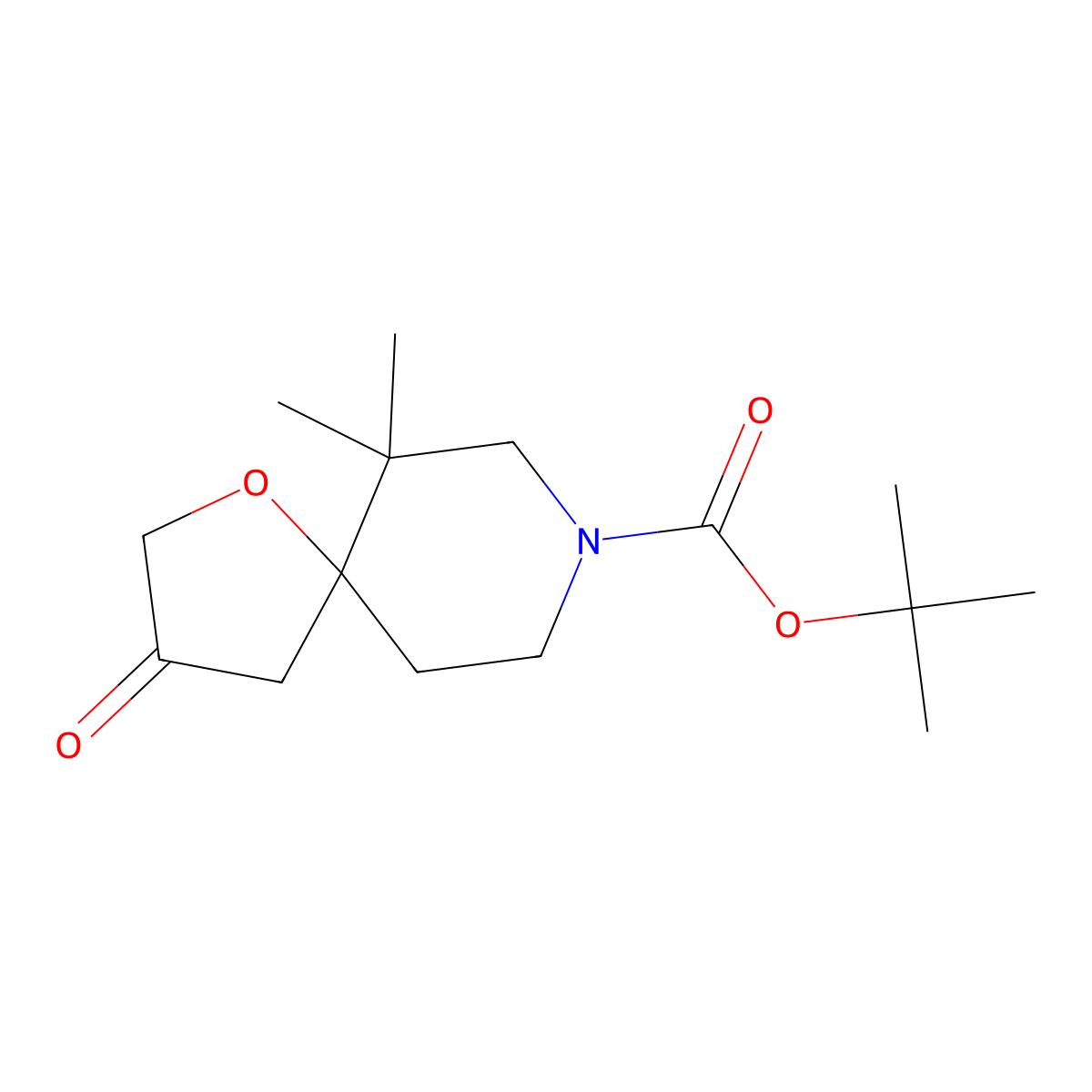 Tert-butyl 6,6-dimethyl-3-oxo-1-oxa-8-azaspiro[4.5]decane-8-carboxylate molecular structure, CAS 2009467-39-2