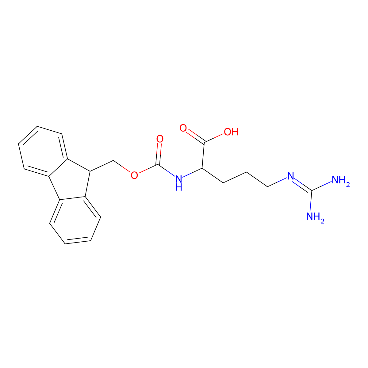 5-carbamimidamido-2-({[(9H-fluoren-9-yl)methoxy]carbonyl}amino)pentanoic acid molecular structure, CAS 200947-70-2