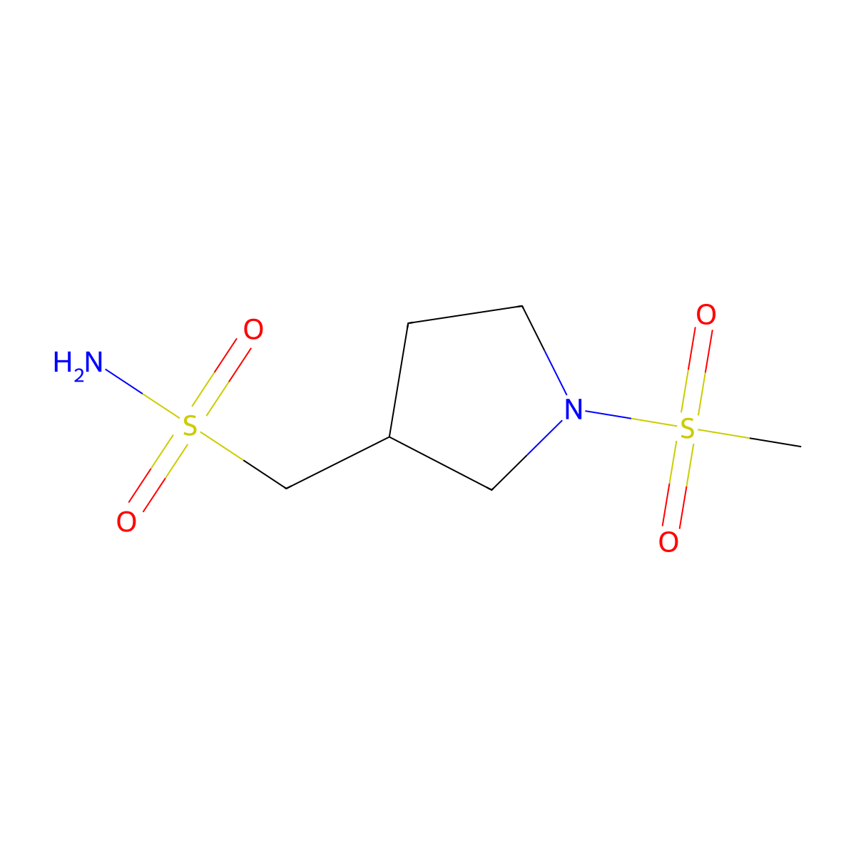 (1-Methanesulfonylpyrrolidin-3-yl)methanesulfonamide molecular structure, CAS 2009483-24-1