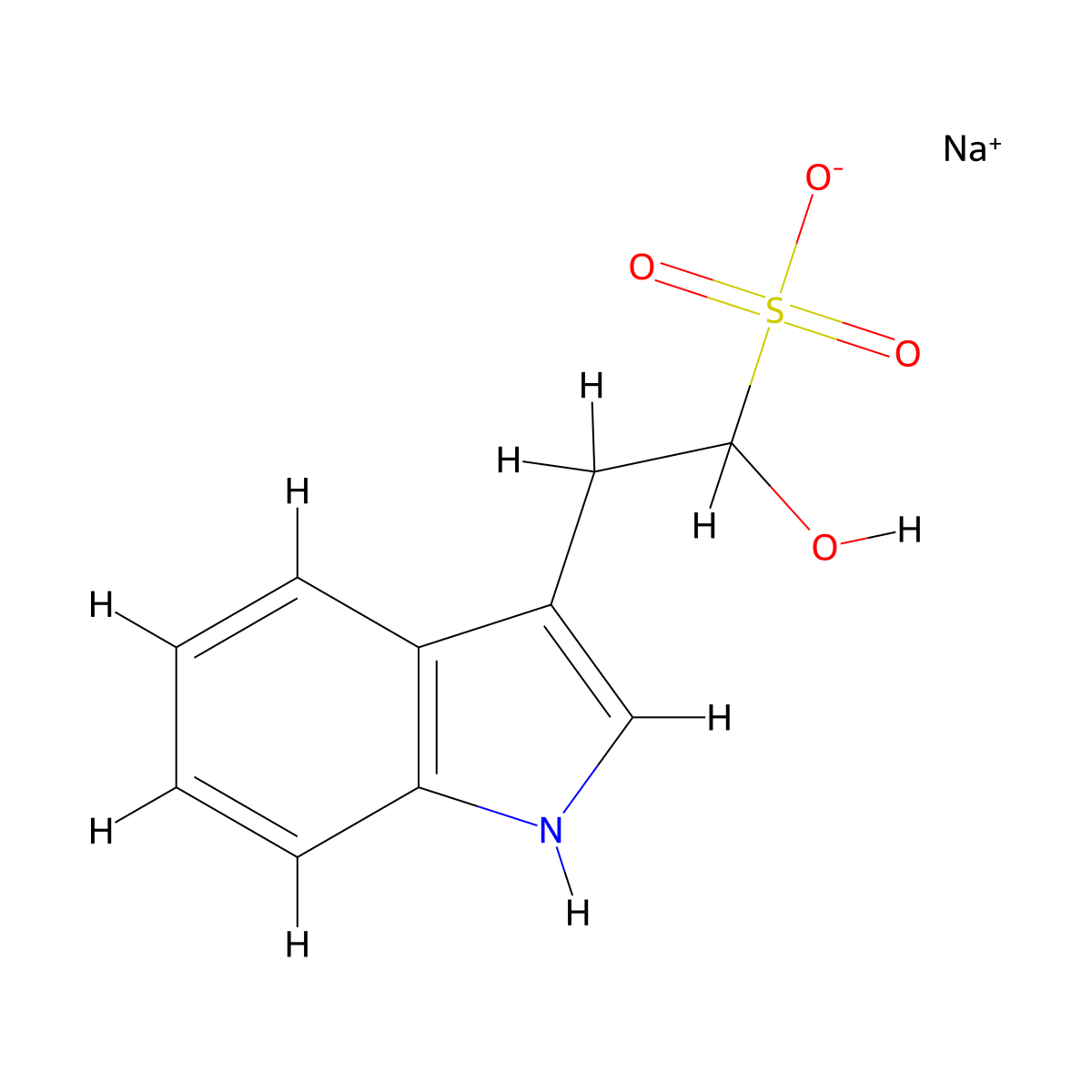 sodium 1-hydroxy-2-(1H-indol-3-yl)ethane-1-sulfonate molecular structure, CAS 20095-27-6