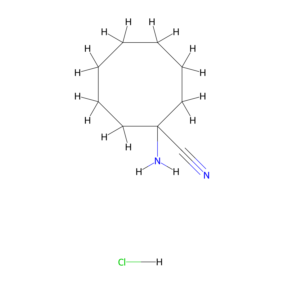 1-Aminocyclooctane-1-carbonitrile hydrochloride molecular structure, CAS 20095-67-4