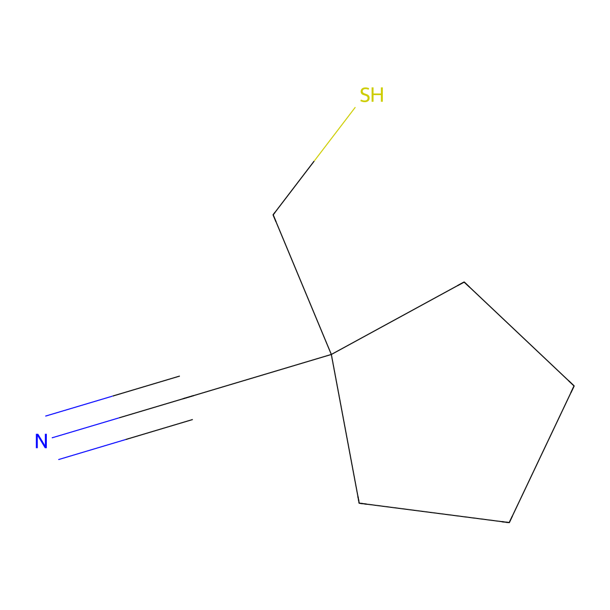 1-(Sulfanylmethyl)cyclopentane-1-carbonitrile molecular structure, CAS 2009501-04-4