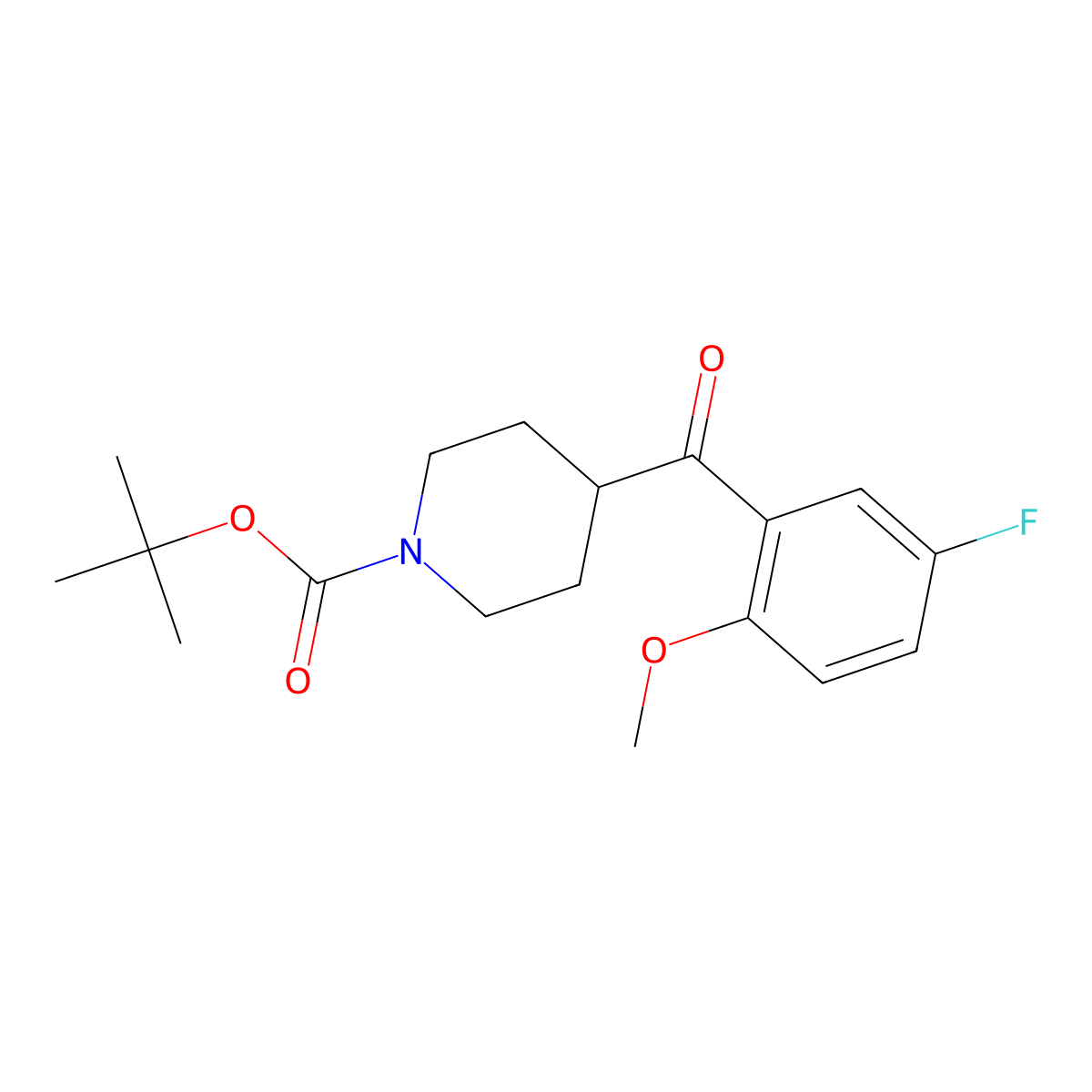 1,1-Dimethylethyl 4-(5-fluoro-2-methoxybenzoyl)-1-piperidinecarboxylate molecular structure, CAS 2009528-93-0