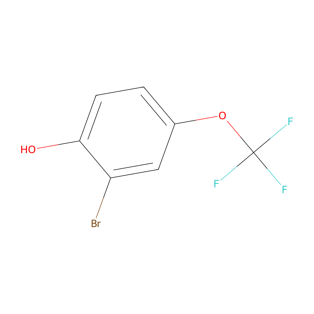 2-Bromo-4-(trifluoromethoxy)phenol molecular structure, CAS 200956-13-4