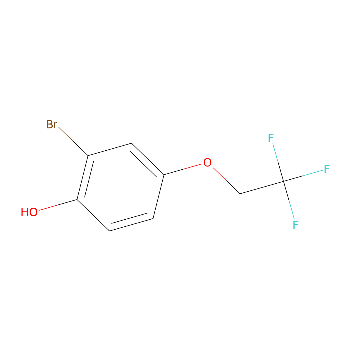 2-Bromo-4-(2,2,2-trifluoroethoxy)phenol molecular structure, CAS 200956-21-4