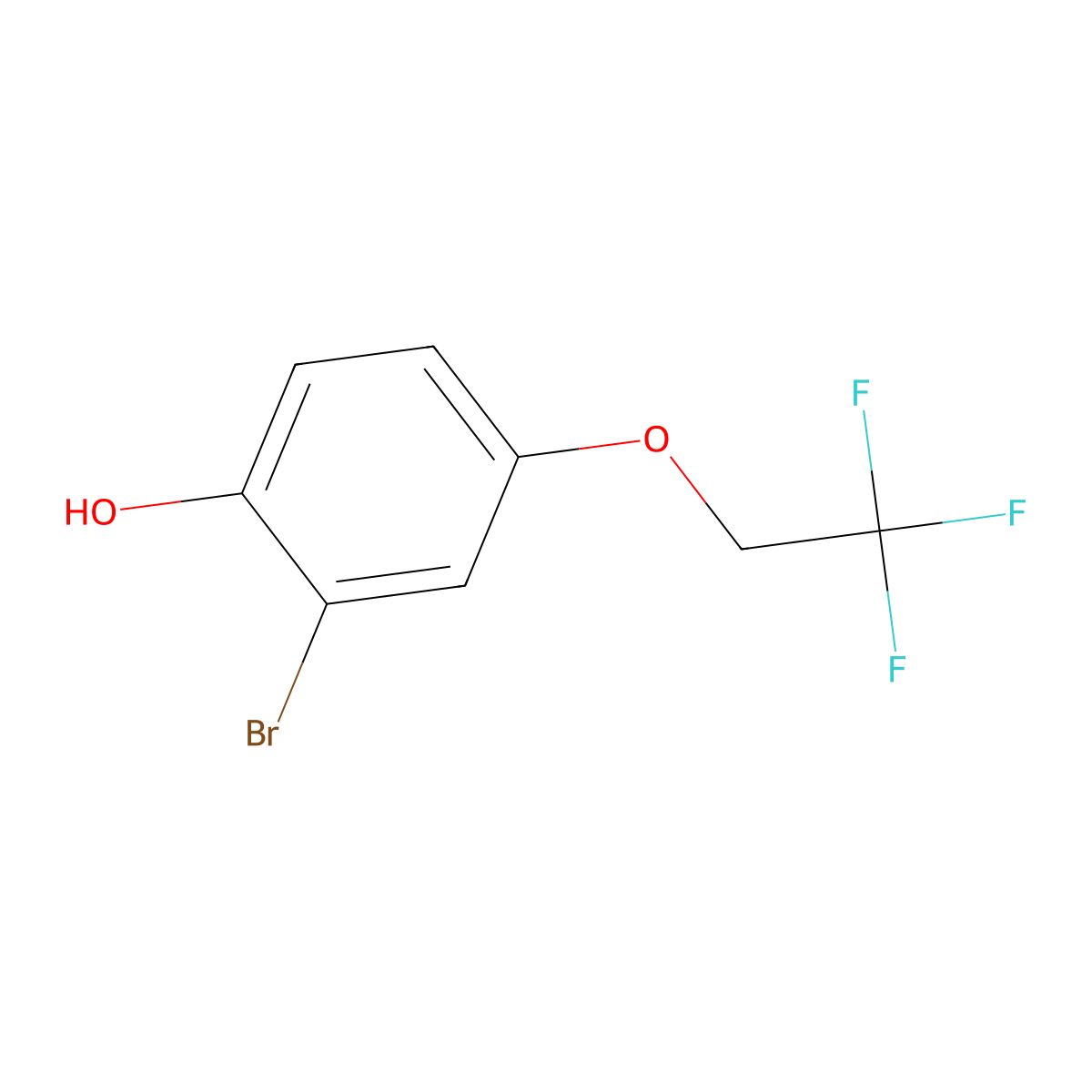 2-Bromo-4-(2,2,2-trifluoroethoxy)phenol molecular structure, CAS 200956-21-4