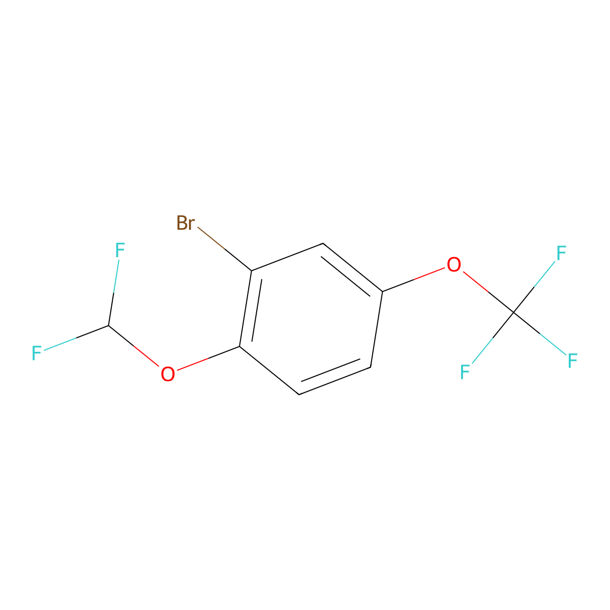 1-Bromo-2-difluoromethoxy-5-(trifluoromethoxy)benzene molecular structure, CAS 200956-24-7