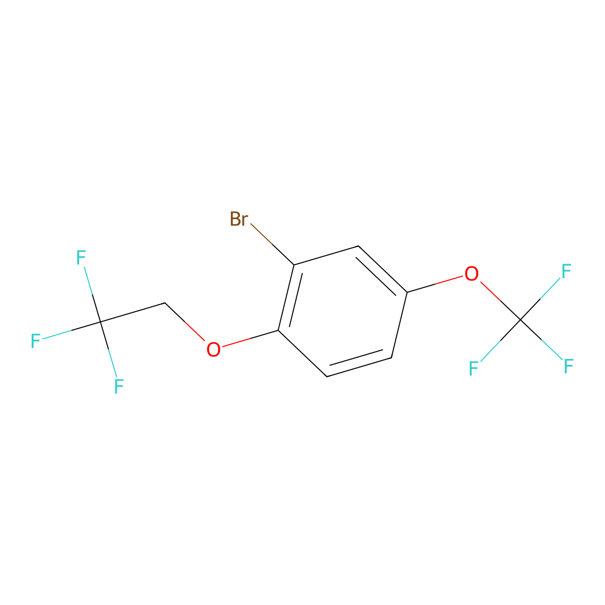 2-Bromo-1-(2,2,2-trifluoroethoxy)-4-(trifluoromethoxy)benzene molecular structure, CAS 200956-25-8