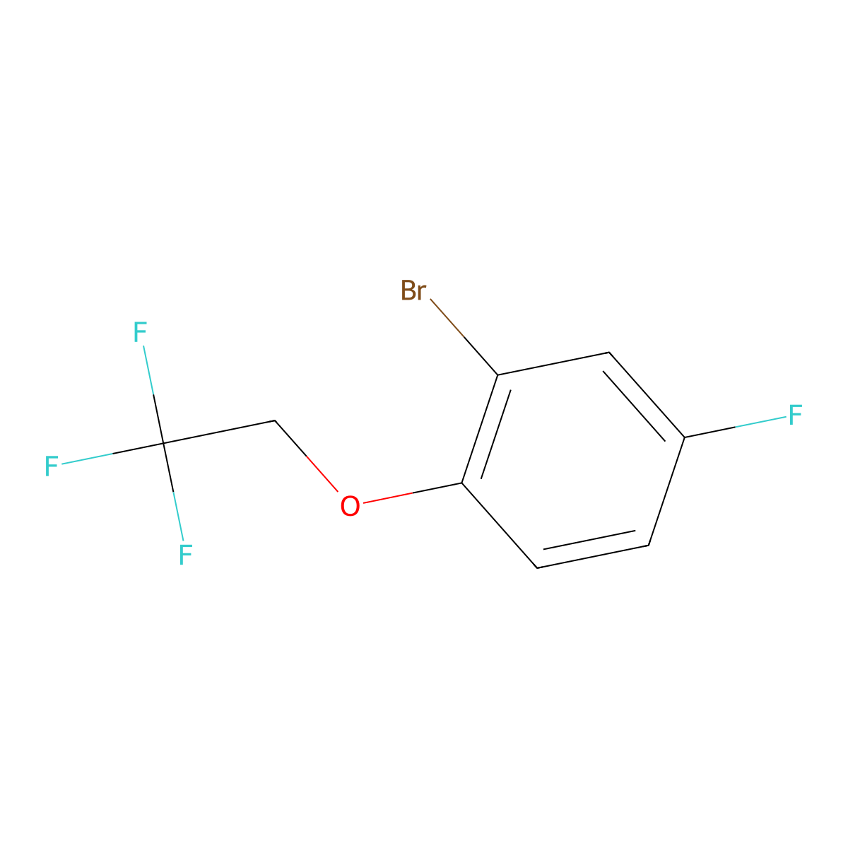 2-Bromo-4-fluoro-1-(2,2,2-trifluoroethoxy)benzene molecular structure, CAS 200956-26-9