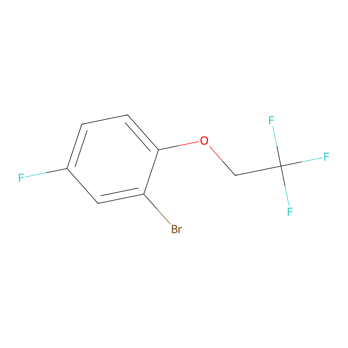 2-Bromo-4-fluoro-1-(2,2,2-trifluoroethoxy)benzene molecular structure, CAS 200956-26-9