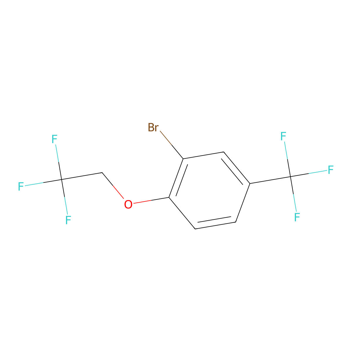 2-Bromo-1-(2,2,2-trifluoroethoxy)-4-(trifluoromethyl)benzene molecular structure, CAS 200956-53-2