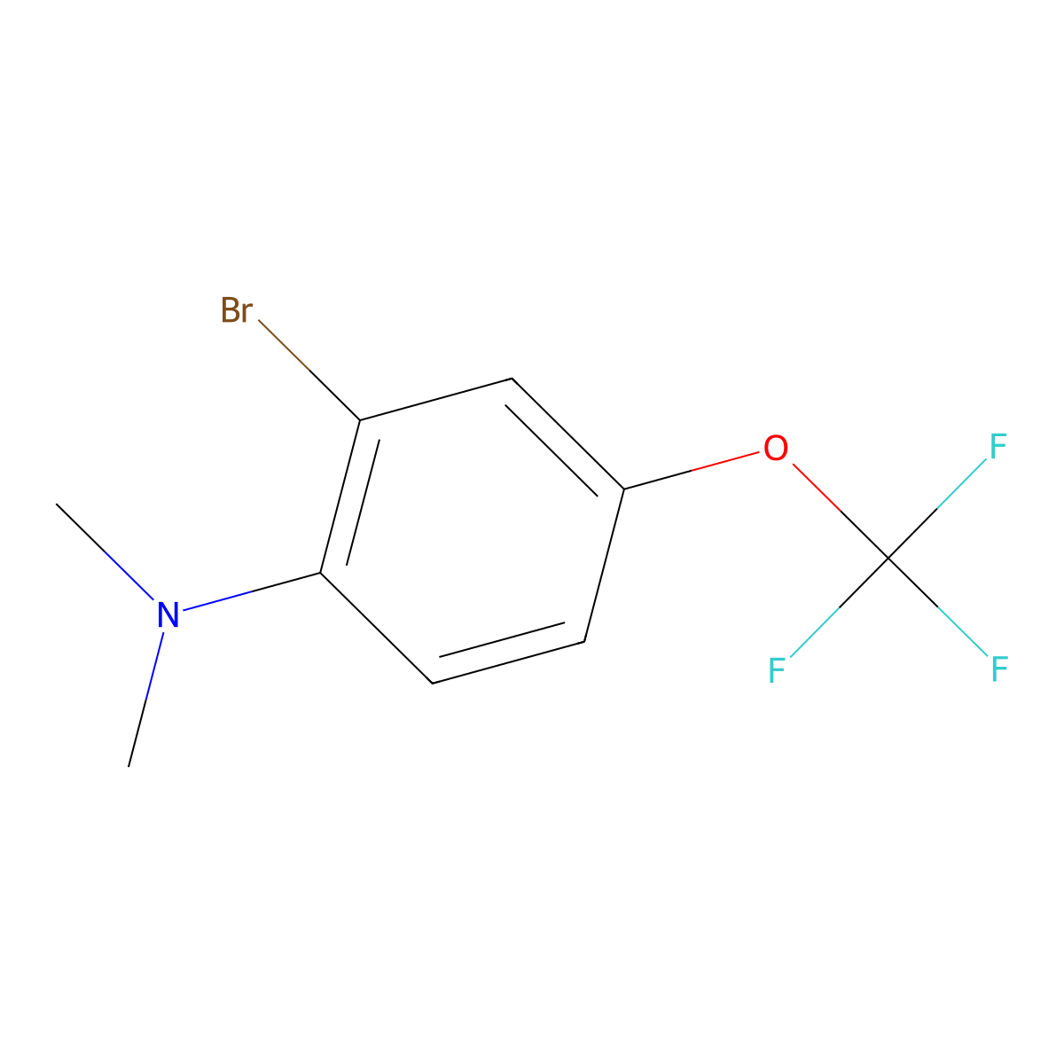1-Bromo-2-dimethylamino-5-(trifluoromethoxy)benzene molecular structure, CAS 200956-63-4