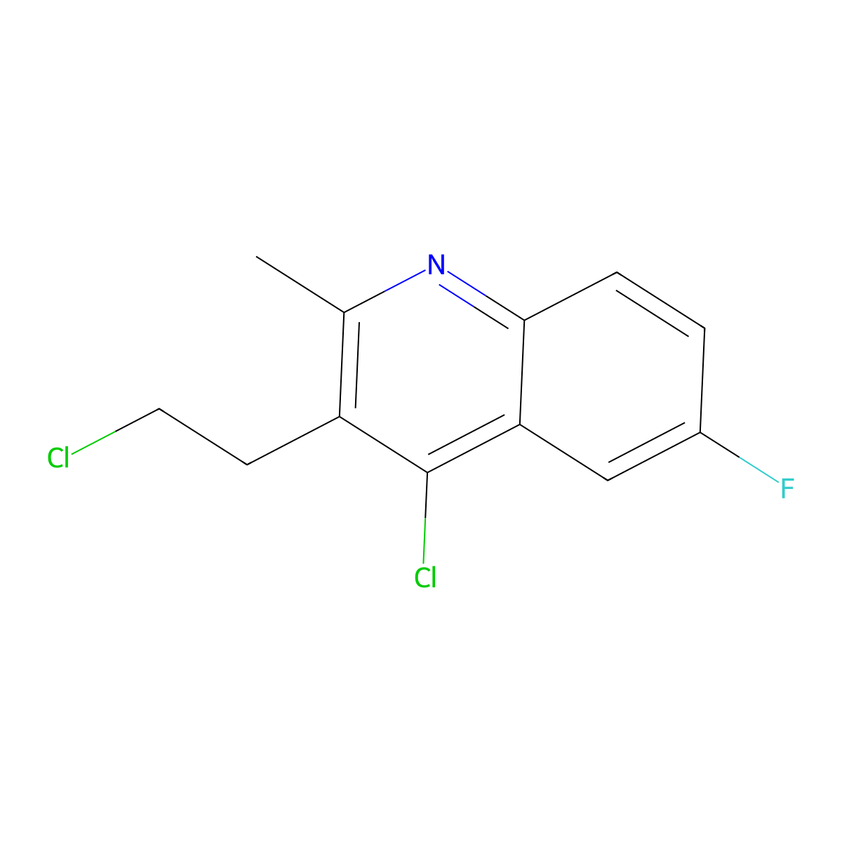 4-Chloro-3-(2-chloroethyl)-6-fluoro-2-methylquinoline molecular structure, CAS 200958-66-3