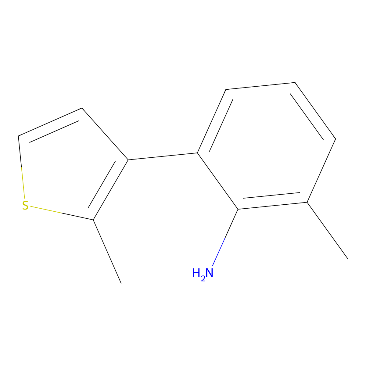 2-Methyl-6-(2-methylthiophen-3-yl)aniline molecular structure, CAS 2009580-29-2