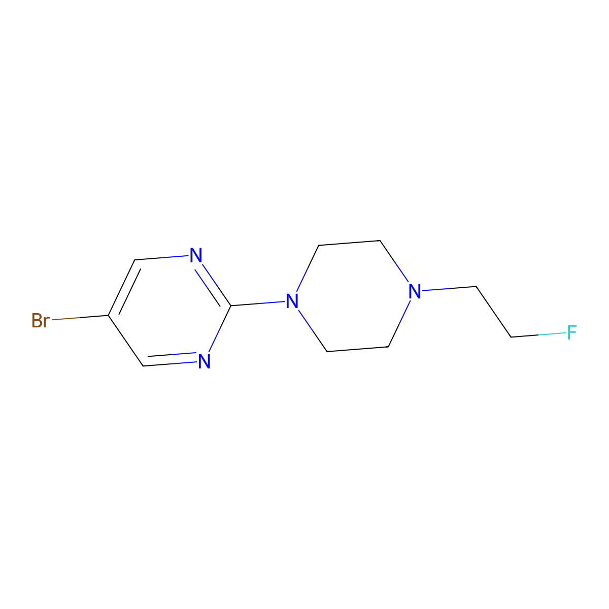 5-Bromo-2-[4-(2-fluoroethyl)piperazin-1-yl]pyrimidine molecular structure, CAS 2009586-55-2